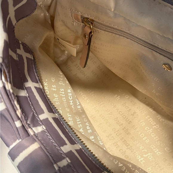 Kate Spade Gray and White Ribbon Nylon Shoulder Bag - Picture 8 of 15